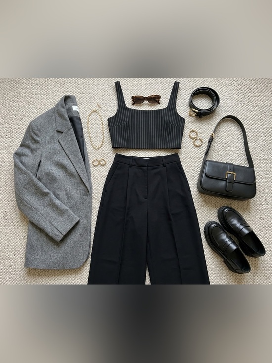 House of Harlow 1960 Tops - House of Harlow 1960 Pinstripe Black Crop Top Size Medium